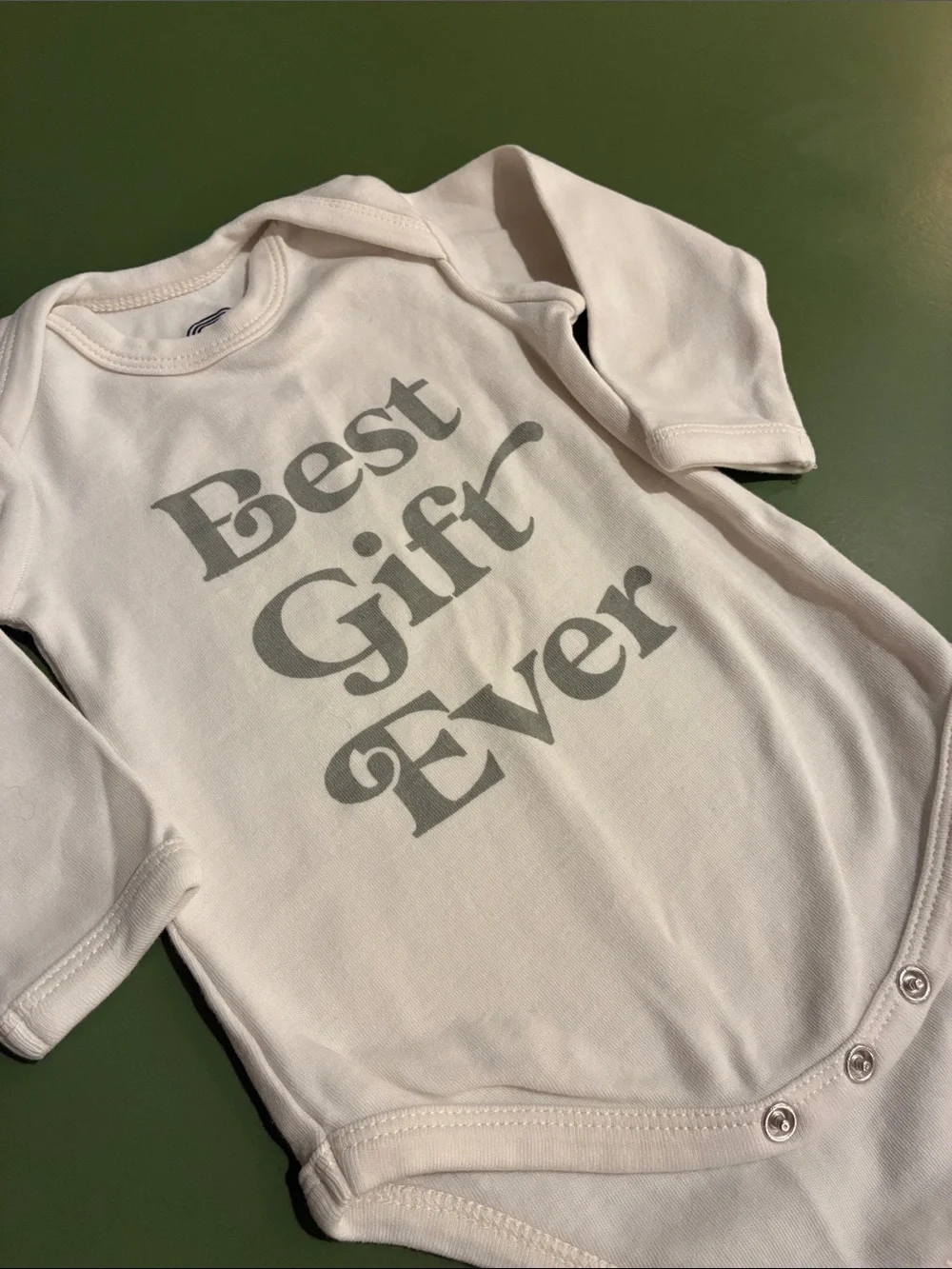 Cream Long-Sleeve Baby One-Piece Bodysuit — Best Gift Ever